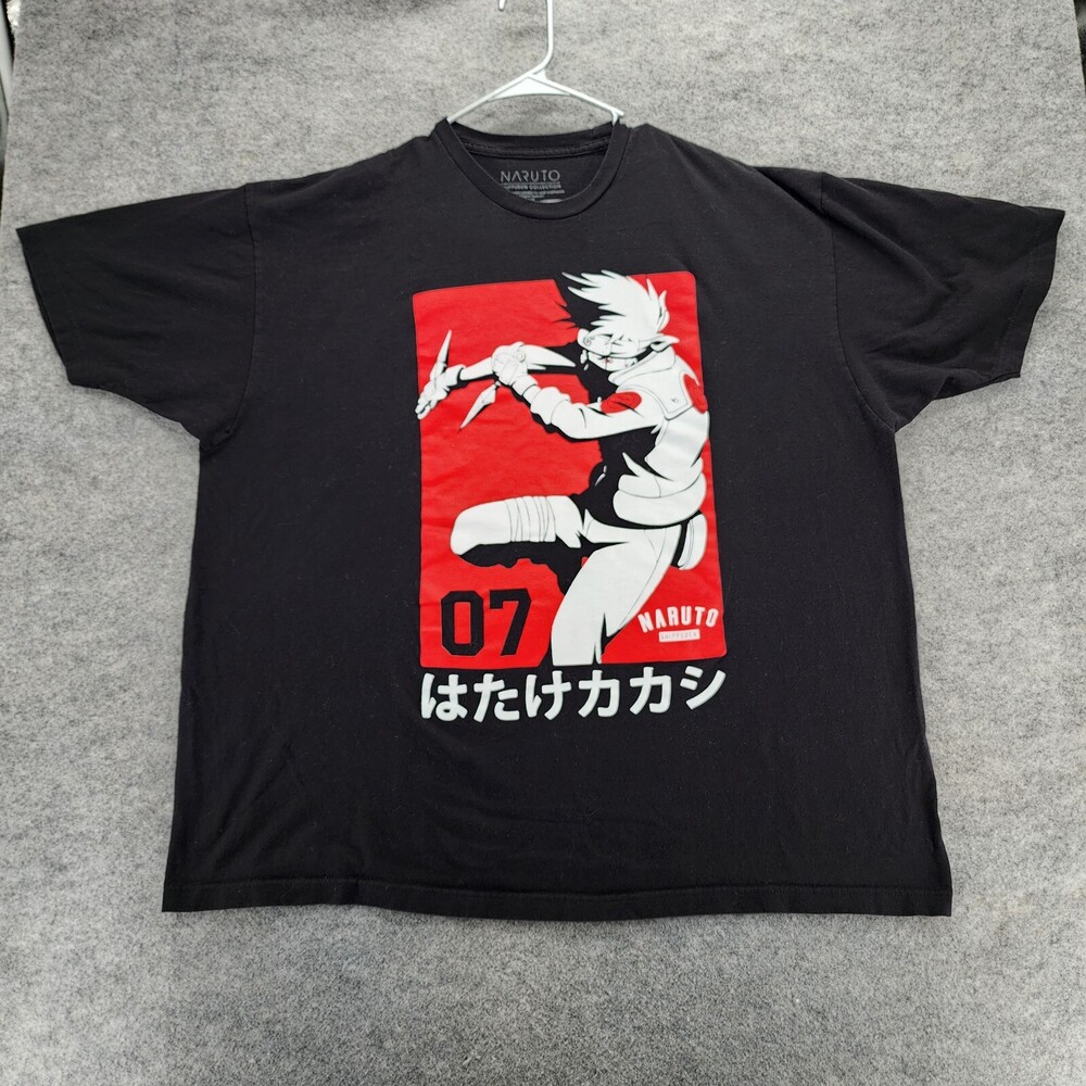 Naruto Shippuden Shirt Mens Size 3XL Short Sleeve Black Anime